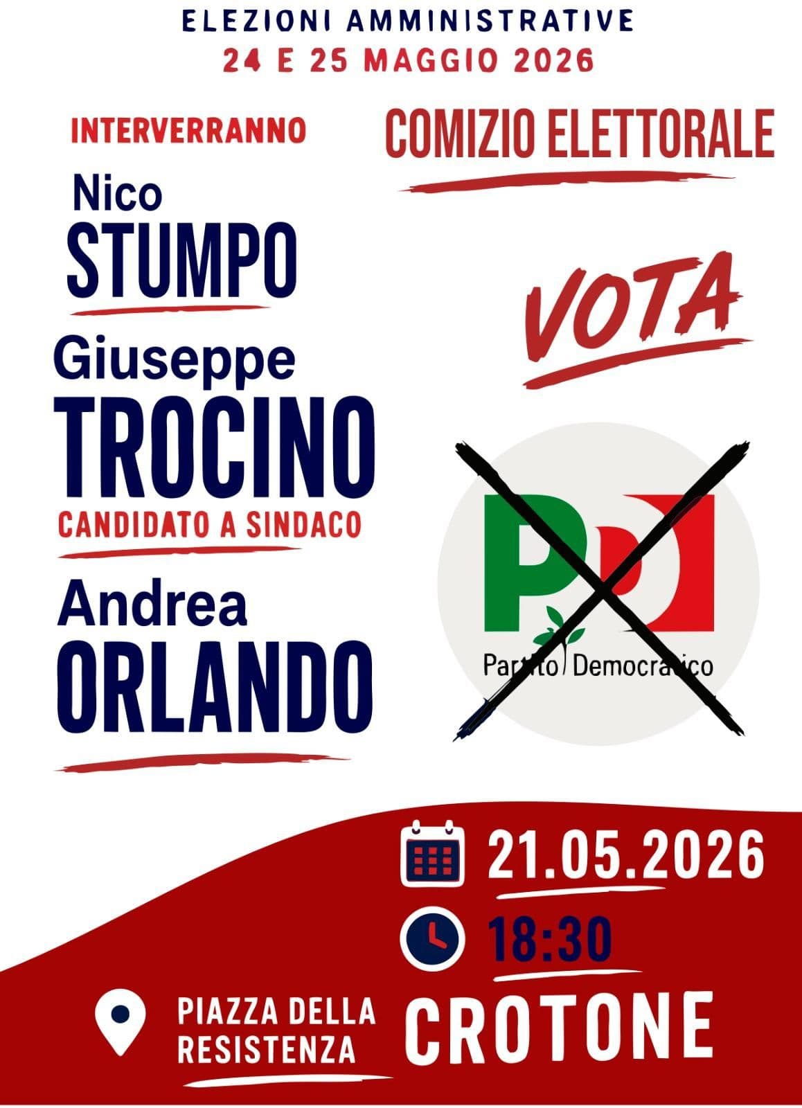 Elezioni amministrative, giovedì 21 maggio Andrea Orlando a Crotone a sostegno di Giuseppe Trocino